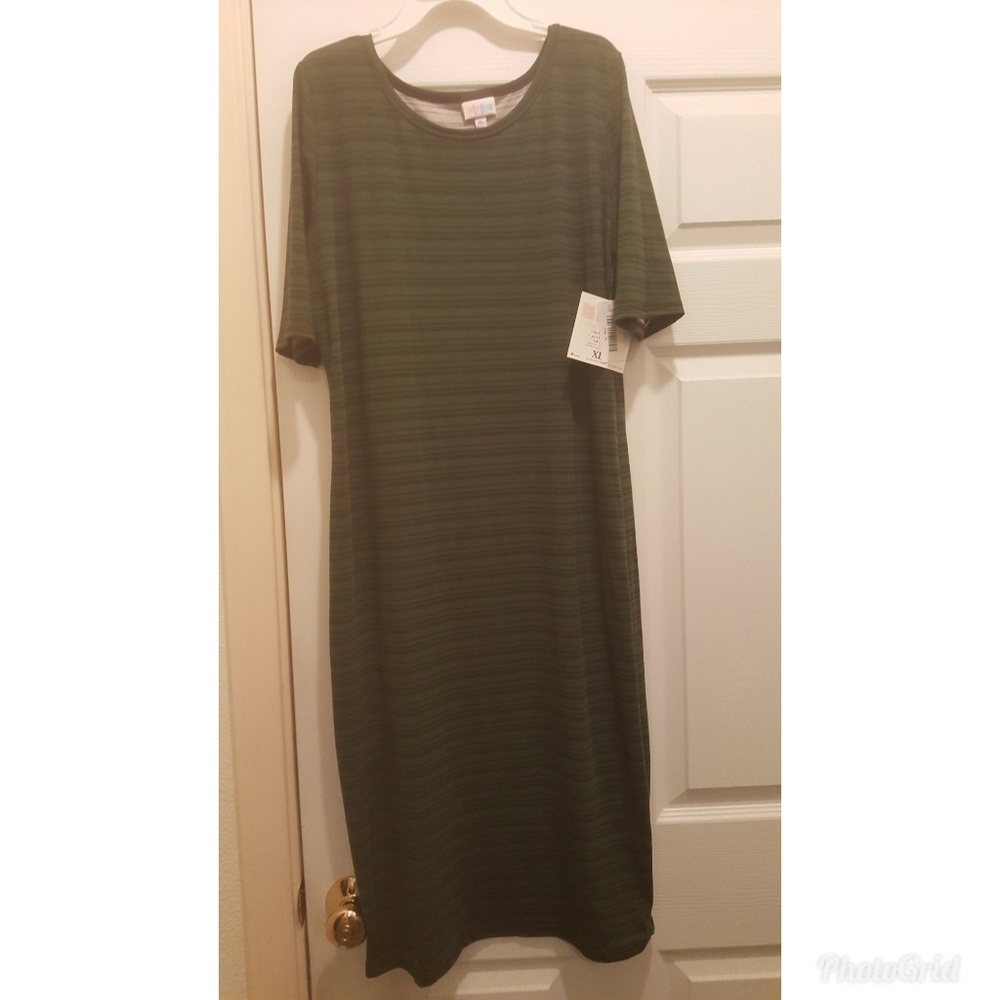 Lularoe dress julia xl new green striped